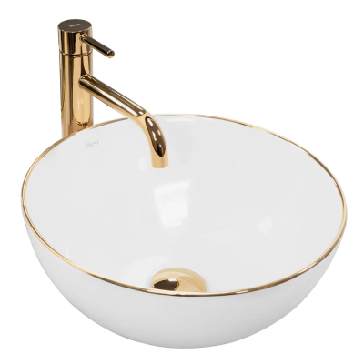 Умывальник Rea Stella white gold edge U7445