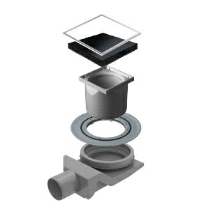 Душевой трап Pestan Confluo Dry 8 Black Glass 10x10 13000376