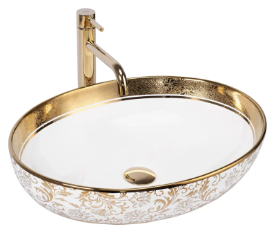 Умывальник Rea Margot white gold U9650