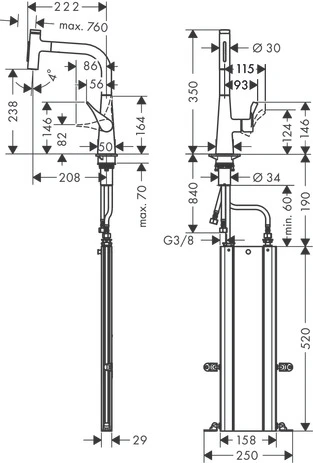 Смеситель Hansgrohe Metris 73817800