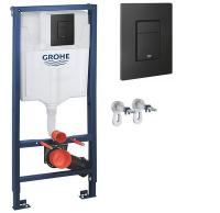 Инсталляция для подвесного унитаза Grohe Solido с кнопкой Even Black 38811KF0