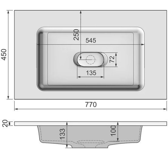 Умывальник Madera Modul 80х45 б/о