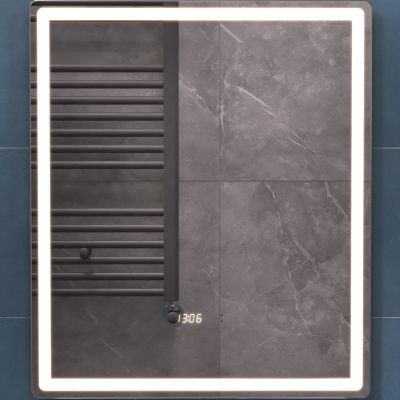 Зеркало Vigo Geometry Luxe 60х70 с бесконтактным сенсором, подогревом и часами Зеркало Vigo Geometry Luxe 60х70 с бесконтактным сенсором, подогревом и часами