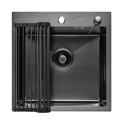 Кухонная мойка Arfeka Eco AR Black 50х50 с роллер-матом и дозатором Кухонная мойка Arfeka Eco AR Black 50х50 с роллер-матом и дозатором