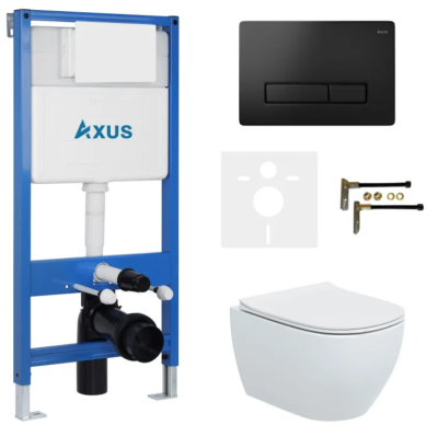 Комплект инсталляции Axus 011D с унитазом Axus 2318 и кнопкой 097HDB