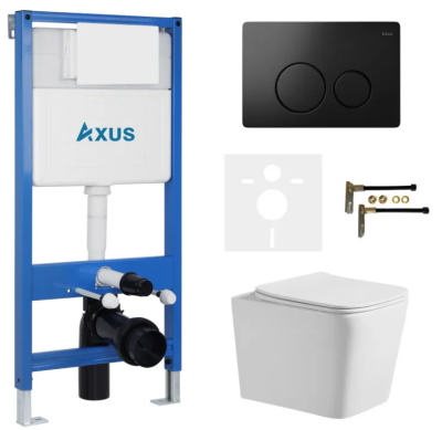 Комплект инсталляции Axus 011D с унитазом Axus 2303 и кнопкой 097IB