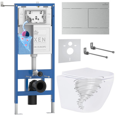 Комплект инсталляции Roxen StounFix Dual Fresh 868582 с унитазом Antares Tornado 530205-01 и кнопкой Velar 420300S