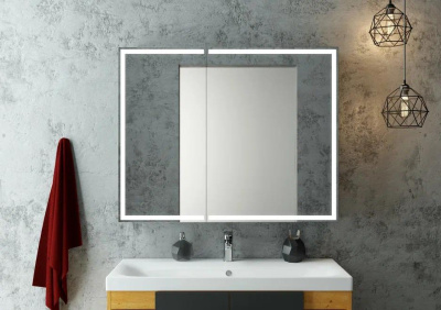 Шкаф зеркальный Continent Mirror Box 80/100 с подсветкой LED 100х80