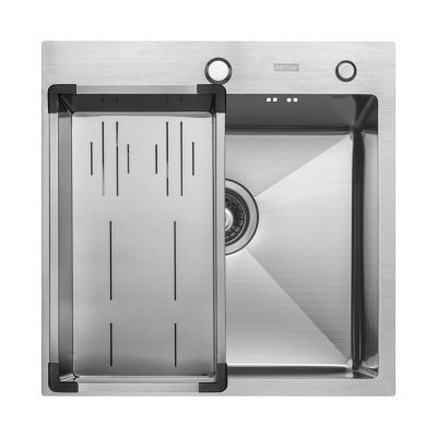 Кухонная мойка Arfeka Eco AR Satin 50х50 с коландером G и дозатором Кухонная мойка Arfeka Eco AR Satin 50х50 с коландером G и дозатором