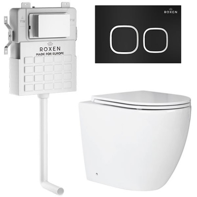 Комплект инсталляции Roxen Attach 966934 с унитазом Antares 650185-01 и кнопкой Santi 410280B