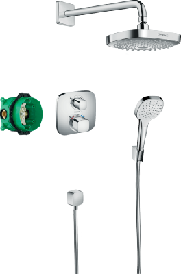 Душевая система встраиваемая термостатическая Hansgrohe Croma Select E 2jet Ecosmart 27294000