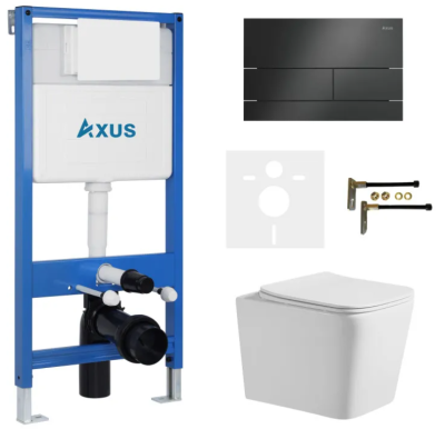 Комплект инсталляции Axus 011D с унитазом Axus 2303 и кнопкой 097TB