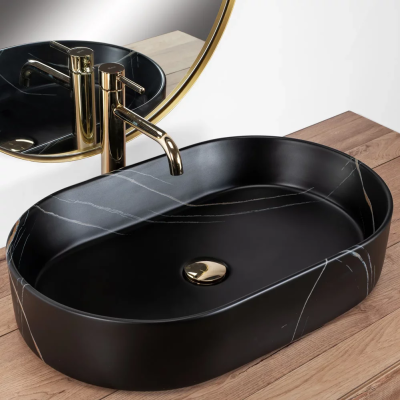 Умывальник Rea Nadia 60 black matt stone U8565