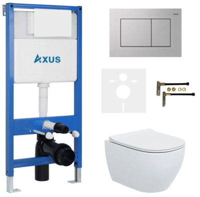 Комплект инсталляции Axus 011D с унитазом Axus 2318 и кнопкой 097JS