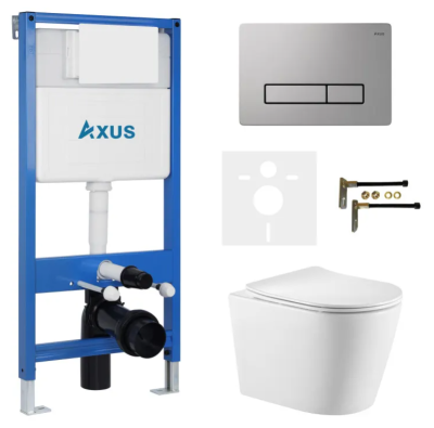 Комплект инсталляции Axus 011D с унитазом Axus 2380 и кнопкой 097HDS