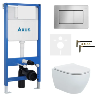 Комплект инсталляции Axus 011D с унитазом Axus 2318 и кнопкой 097LS