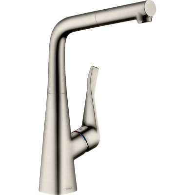 Смеситель с выдвижным изливом Hansgrohe Metris M71 1jet 14821800