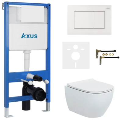 Комплект инсталляции Axus 011D с унитазом Axus 2318 и кнопкой 097JW