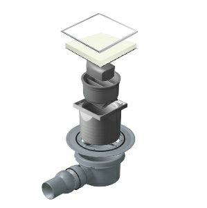 Точечный трап Pestan Confluo Dry 1 White Glass 10x10 with flange, 13000324