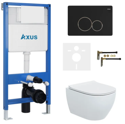 Комплект инсталляции Axus 011D с унитазом Axus 2318 и кнопкой 097EB