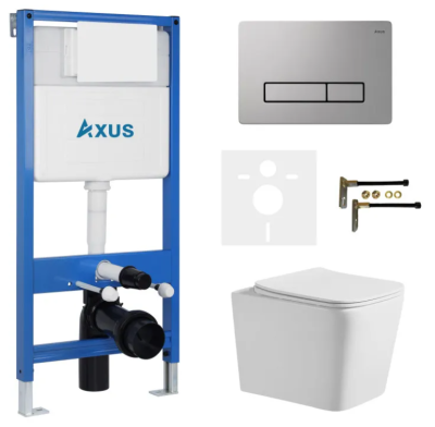 Комплект инсталляции Axus 011D с унитазом Axus 2303 и кнопкой 097HDS