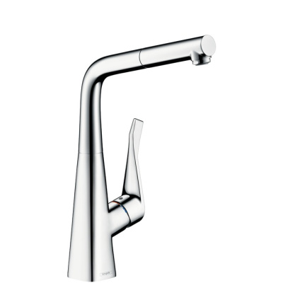 Смеситель с выдвижным изливом Hansgrohe Metris M71 1jet 14821000