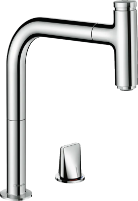 Смеситель с выдвижным изливом Hansgrohe Metris 73804000