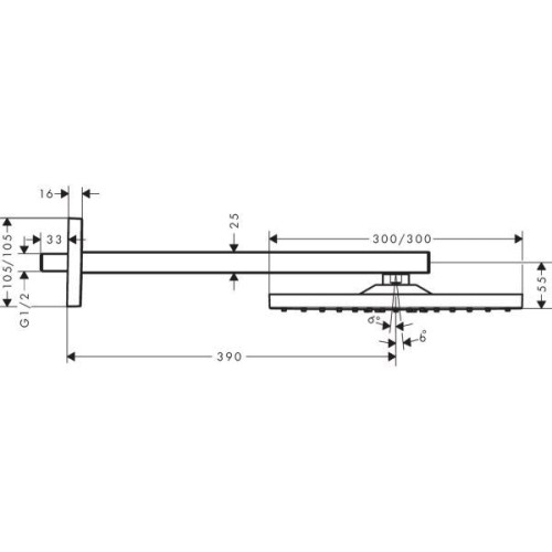 Тропический душ Hansgrohe Raindance E 300 1jet 26238140 с держателем