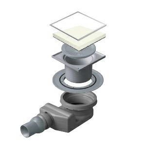 Точечный трап Pestan Confluo White Glass 4 Large 15x15 no flange, 13000186