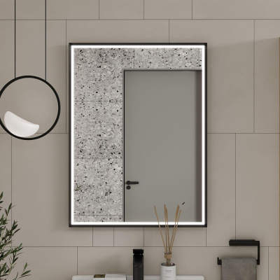 Зеркало Equil Lago LED 60х80 черное с бесконтактным сенсором