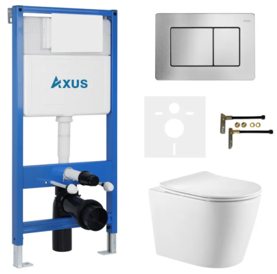 Комплект инсталляции Axus 011D с унитазом Axus 2380 и кнопкой 097LS