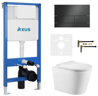 Комплект инсталляции Axus 011D с унитазом Axus 2380 и кнопкой 097TB