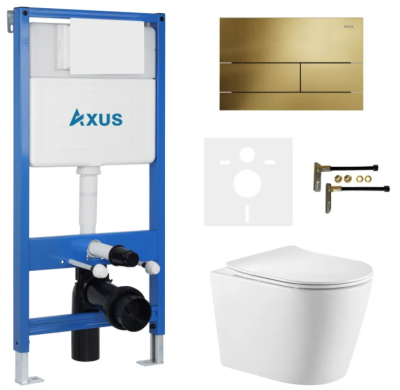 Комплект инсталляции Axus 011D с унитазом Axus 2380 и кнопкой 097TG