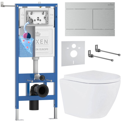 Комплект инсталляции Roxen StounFix Dual Fresh 868580 с унитазом Antares Tornado 530185-02 и кнопкой Velar 420300S