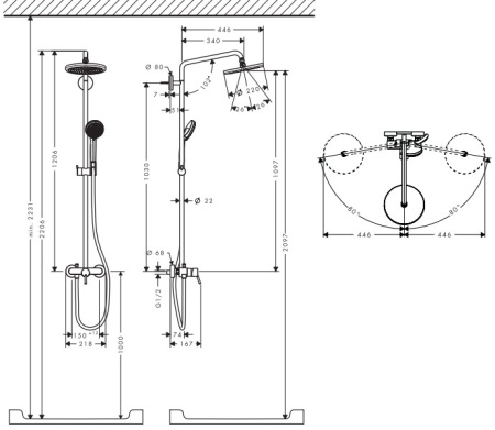 Душевая система Hansgrohe Croma Showerpipe 1jet 27222000