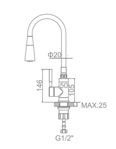 Смеситель с гибким изливом Ledeme 4199-2 Смеситель с гибким изливом Ledeme 4199-2