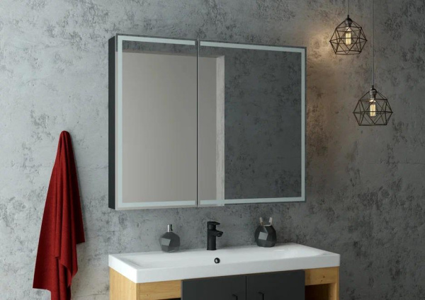 Шкаф зеркальный Continent Mirror Box 80/100 с подсветкой LED 100х80