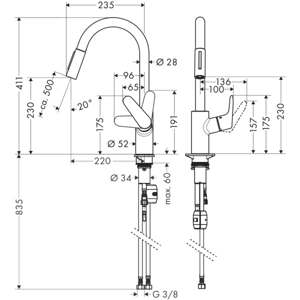 Смеситель Hansgrohe Focus M41 240 31815800