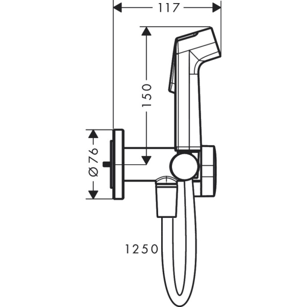 Гигиенический душ Hansgrohe Bidette 1jet S EcoSmart 29232000