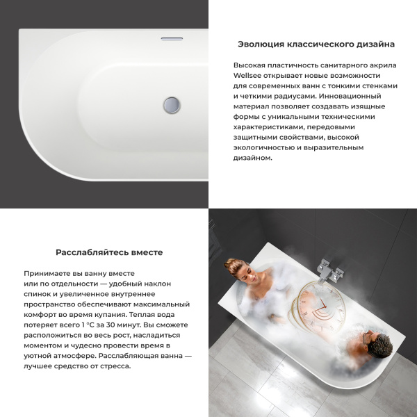 Акриловая ванна в наборе 4 в 1 Wellsee Belle Spa 235701004 левый