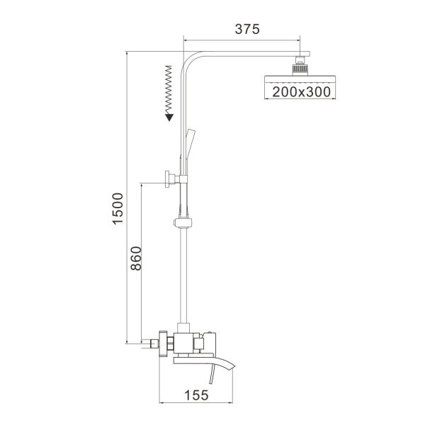 Душевая система Rose R1556H