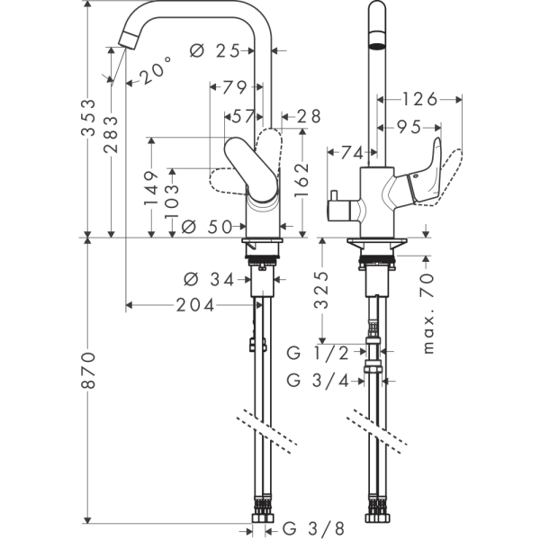 Смеситель Hansgrohe Focus M41 260 31823000