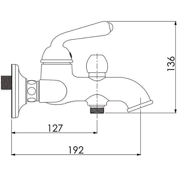 Смеситель для ванны с душем Rose R0202Q