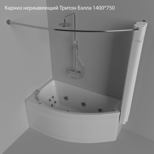 Карниз Triton Бэлла асимметричный 140х75 см