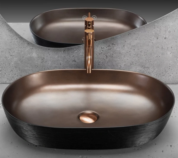 Умывальник Rea Cleo 61 Copper Brush Black U6383