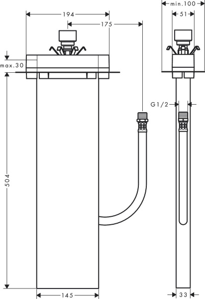 Встраиваемая часть смесителя на ванну Hansgrohe sBox 13560180