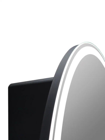Шкаф зеркальный Continent Torneo с подсветкой LED черное 70х70