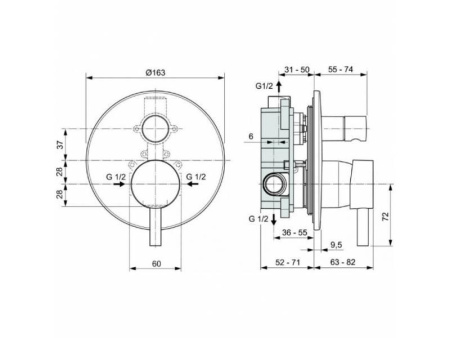 Душевая система встраиваемая Ideal Standard Ceraline SetA6939XG