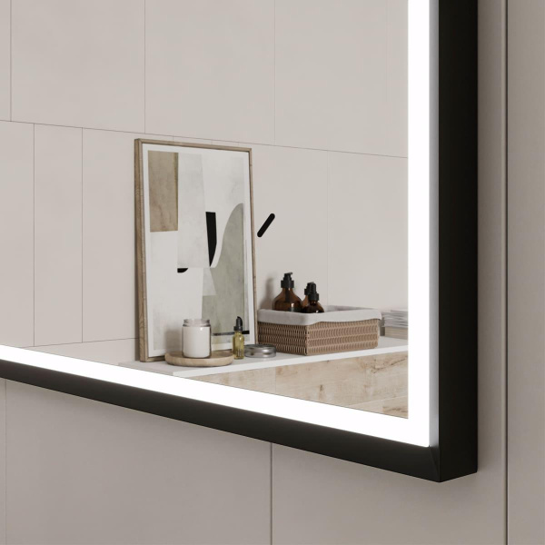 Зеркало Equil Lago LED 80х70 черное