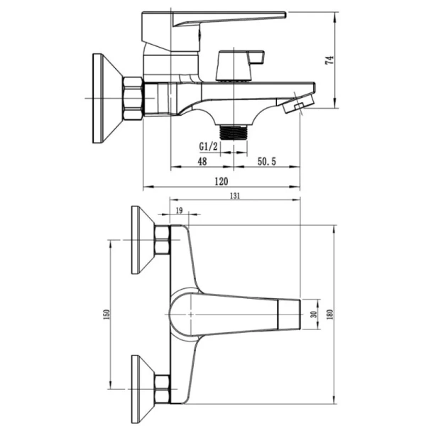 Смеситель для ванны Esko Budapest BT54